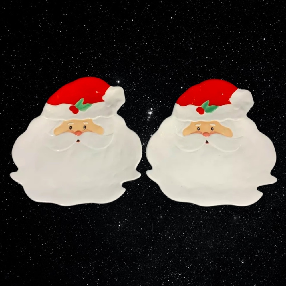 Set Of 2 Burton & Burton Santa Claus Salad Plates 8.5”